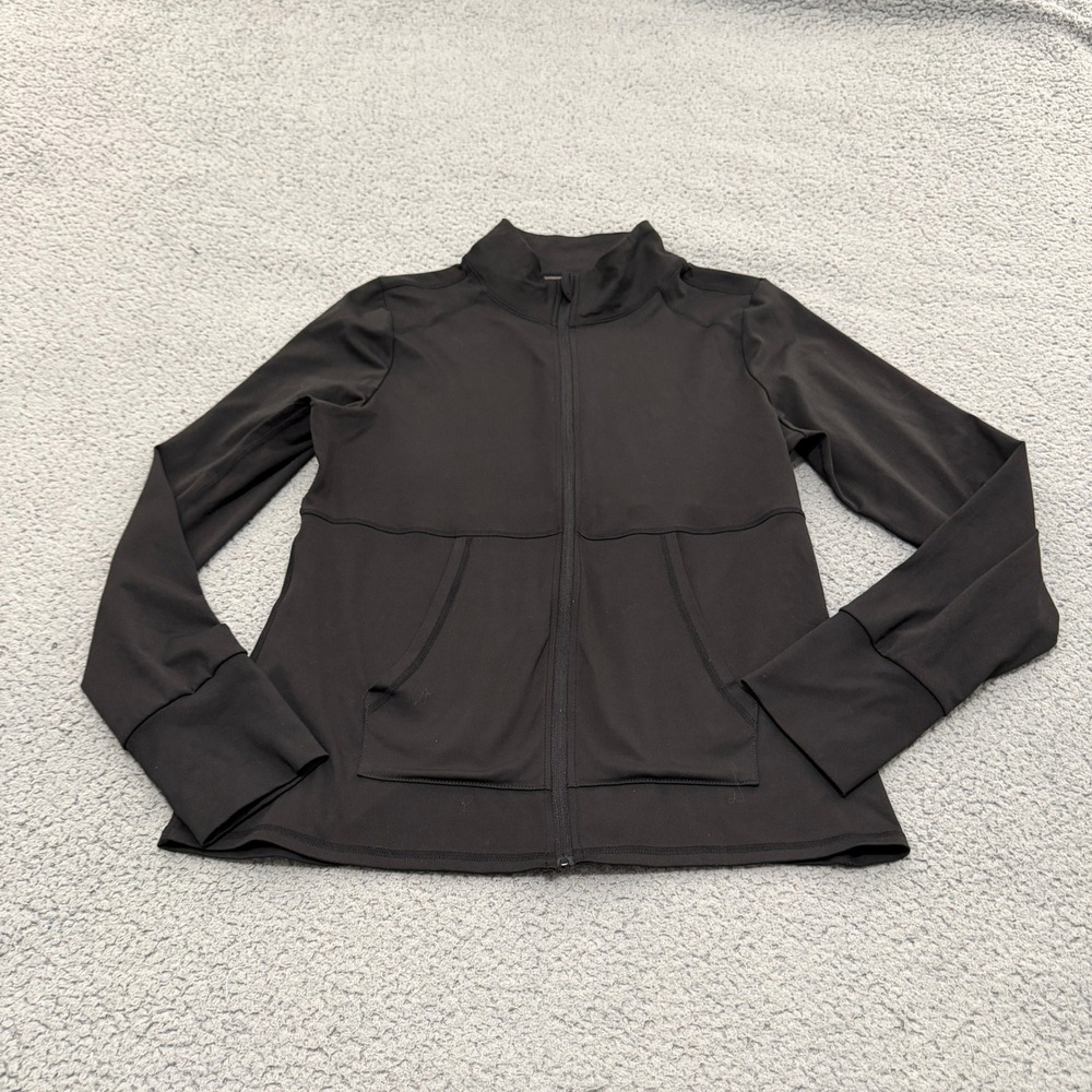 Laundry by Shelli Segal Jacket Women Large Black Full Zip Active Thumbholes